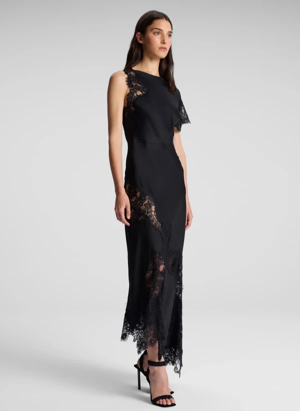 Women A.L.C. Dresses>Alessia Satin And Lace Maxi Dress