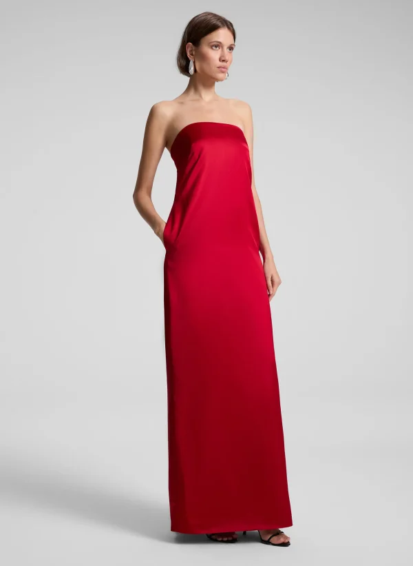 Women A.L.C. Dresses>Ani Strapless Satin Gown