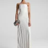 Women A.L.C. Dresses>Bianca Strapless Pleated Maxi Dress