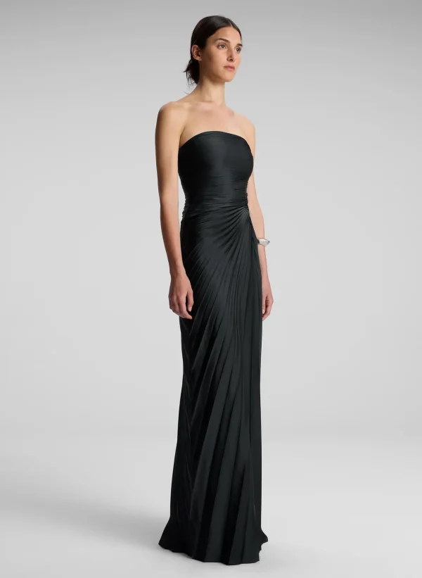 Women A.L.C. Dresses>Bianca Strapless Pleated Maxi Dress