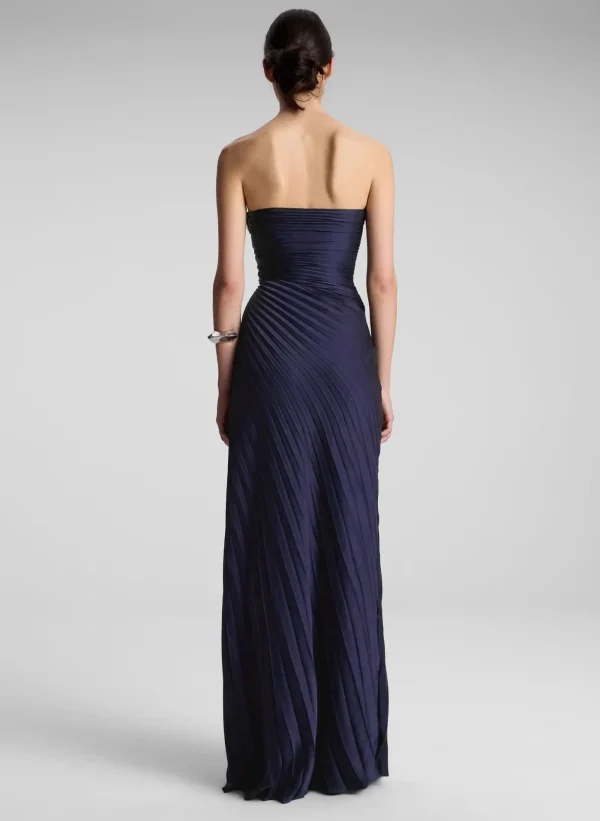 Women A.L.C. Dresses>Bianca Strapless Pleated Maxi Dress