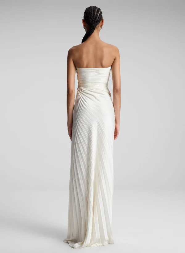Women A.L.C. Dresses>Bianca Strapless Pleated Maxi Dress