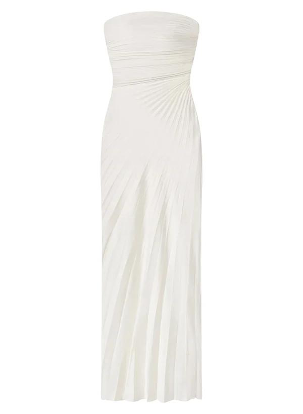 Women A.L.C. Dresses>Bianca Strapless Pleated Maxi Dress