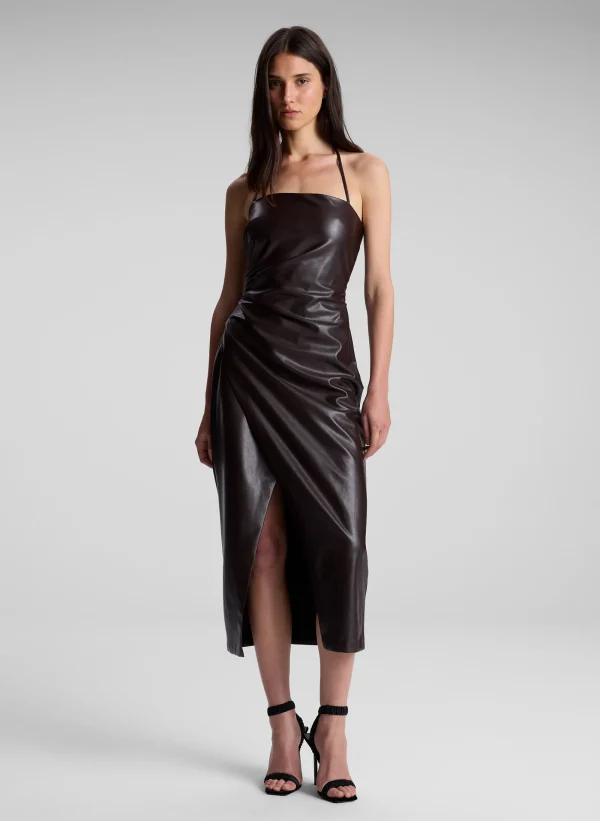 Women A.L.C. Dresses>Charlotte Vegan Leather Midi Dress