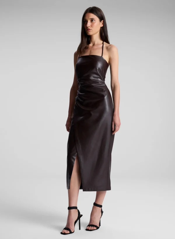 Women A.L.C. Dresses>Charlotte Vegan Leather Midi Dress