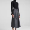 Women A.L.C. Bottoms | Skirts>Clara Wool Cashmere Pinstripe Midi Skirt
