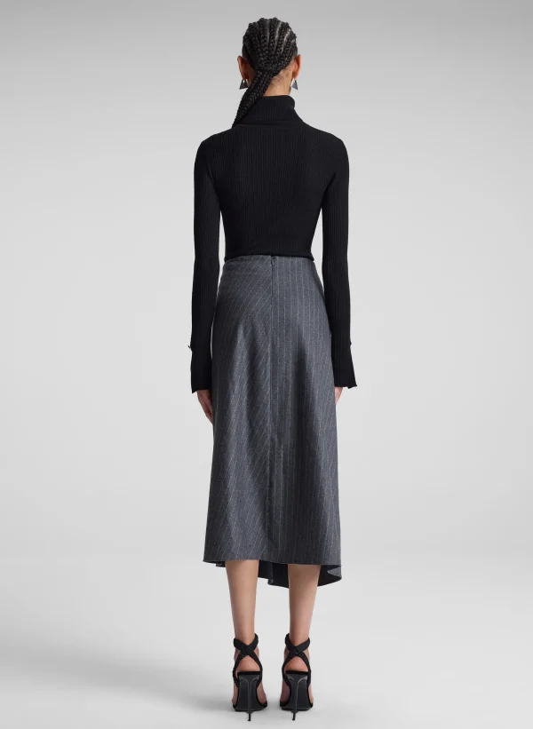Women A.L.C. Bottoms | Skirts>Clara Wool Cashmere Pinstripe Midi Skirt