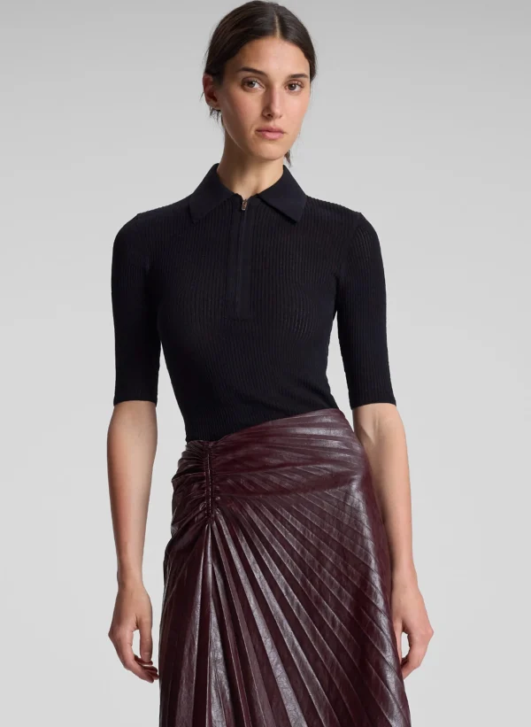 Women A.L.C. Tops | Knitwear>Cooper Fine Cotton Ribbed Top