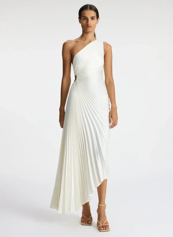 Women A.L.C. Dresses>Delfina Satin Pleated Dress