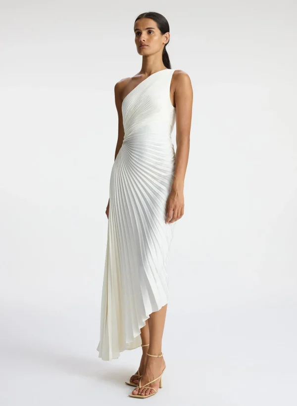 Women A.L.C. Dresses>Delfina Satin Pleated Dress