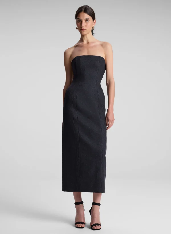 Women A.L.C. Dresses>Elizabeth Wool Cashmere Strapless Midi Dress