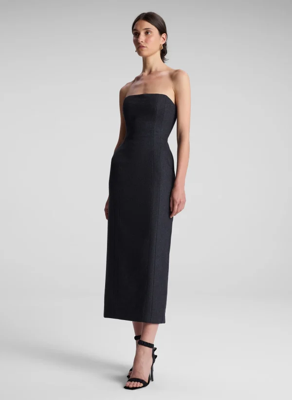 Women A.L.C. Dresses>Elizabeth Wool Cashmere Strapless Midi Dress