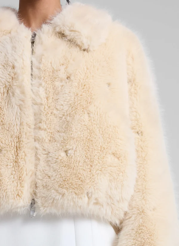 Women A.L.C. Jackets & Coats>Esme Embellished Faux Fur Jacket