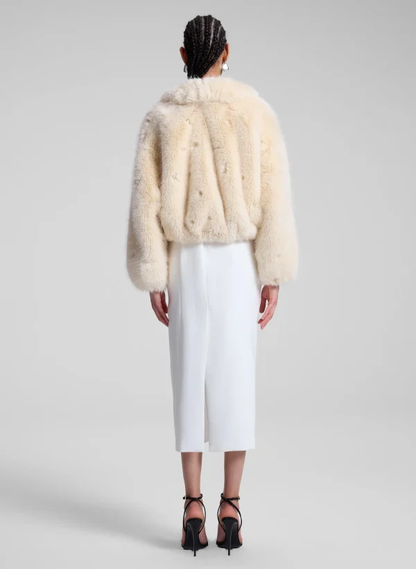 Women A.L.C. Jackets & Coats>Esme Embellished Faux Fur Jacket