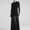 Women A.L.C. Dresses>Fawn Ruched Mesh Maxi Dress