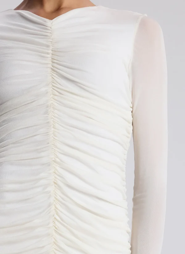 Women A.L.C. Dresses>Fawn Ruched Mesh Maxi Dress