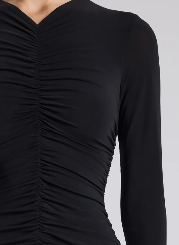 Women A.L.C. Dresses>Fawn Ruched Mesh Maxi Dress