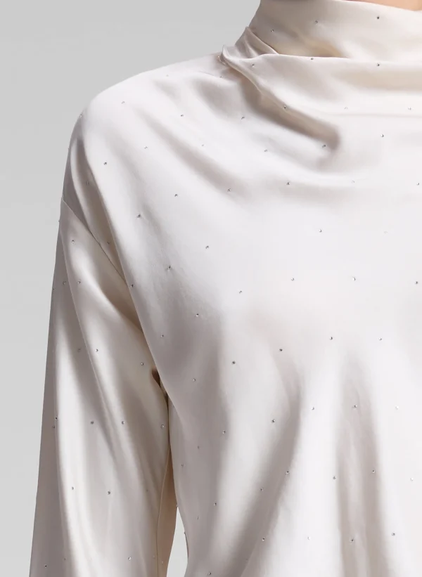 Women A.L.C. Tops>Georgia Embellished Satin Top