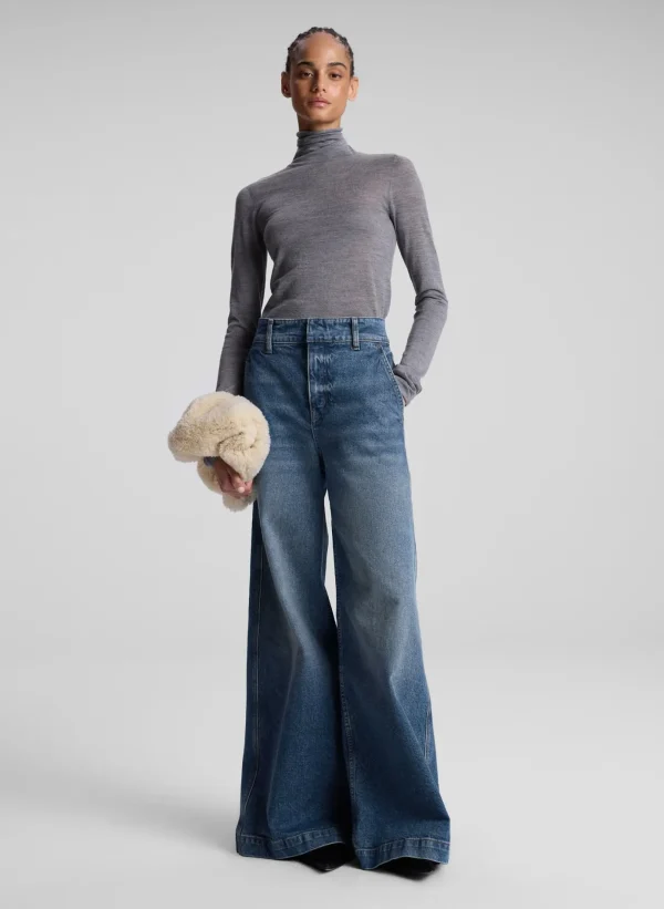 Women A.L.C. Bottoms>Grant Stretch Wide Leg Jean