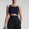 Women A.L.C. Tops | Tees & Tanks>Halsey Cropped Cotton Rib Tank