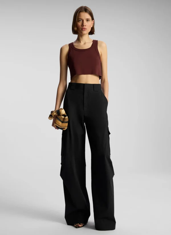 Women A.L.C. Tops | Tees & Tanks>Halsey Cropped Cotton Rib Tank