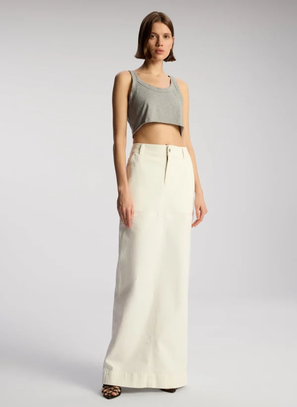 Women A.L.C. Tops | Tees & Tanks>Halsey Cropped Cotton Rib Tank