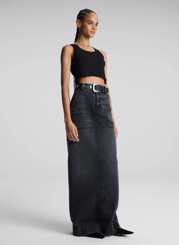 Women A.L.C. Tops | Tees & Tanks>Halsey Cropped Cotton Rib Tank