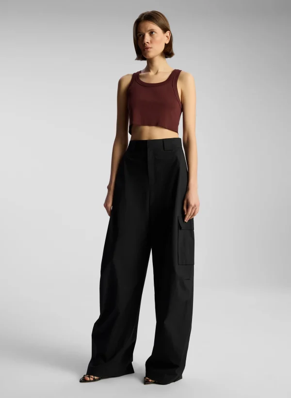 Women A.L.C. Tops | Tees & Tanks>Halsey Cropped Cotton Rib Tank