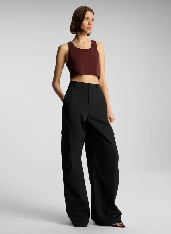 Women A.L.C. Tops | Tees & Tanks>Halsey Cropped Cotton Rib Tank