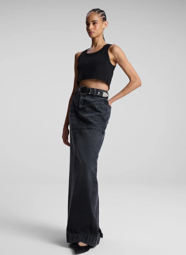 Women A.L.C. Tops | Tees & Tanks>Halsey Cropped Cotton Rib Tank