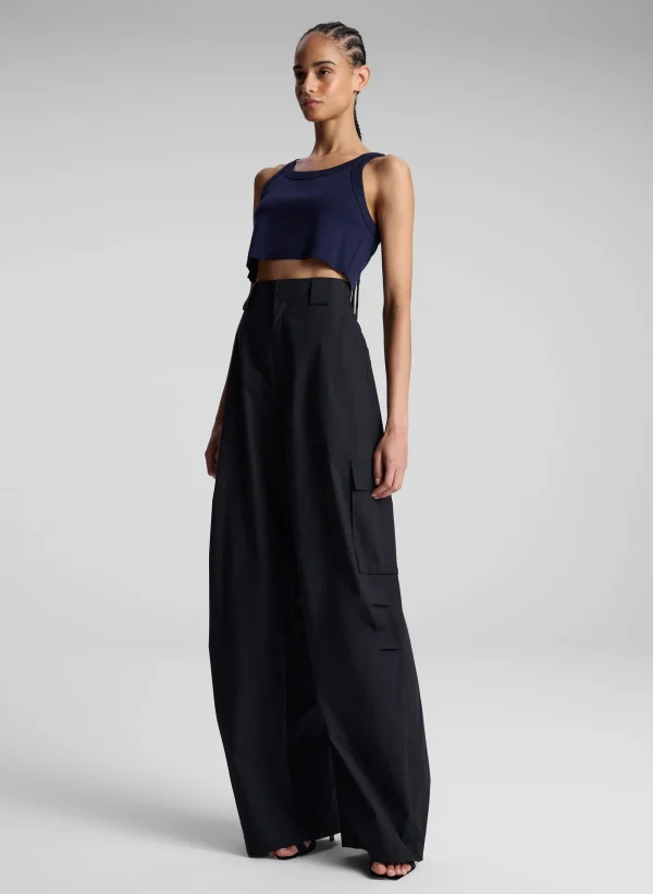 Women A.L.C. Tops | Tees & Tanks>Halsey Cropped Cotton Rib Tank