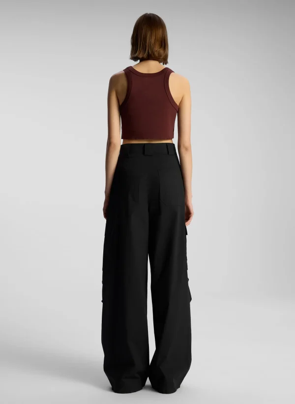 Women A.L.C. Tops | Tees & Tanks>Halsey Cropped Cotton Rib Tank