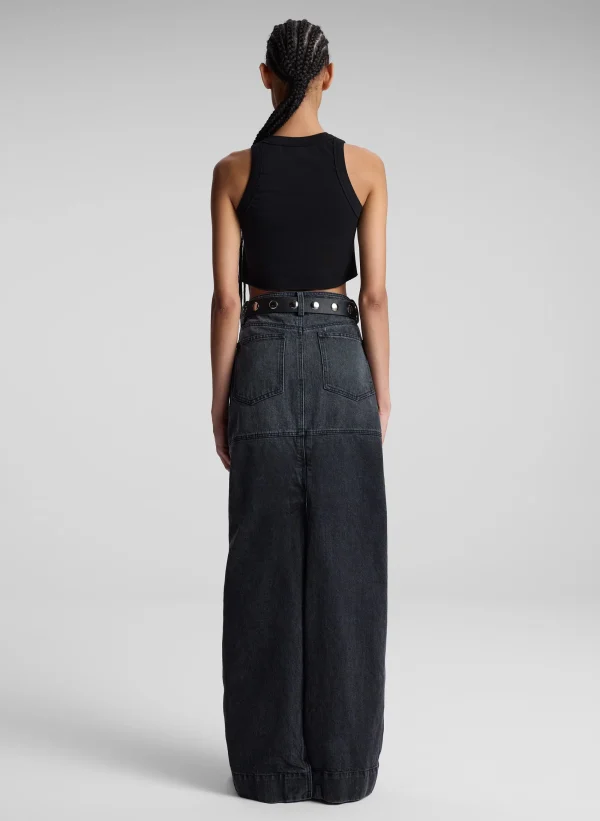 Women A.L.C. Tops | Tees & Tanks>Halsey Cropped Cotton Rib Tank