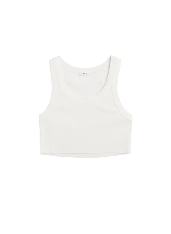 Women A.L.C. Tops | Tees & Tanks>Halsey Cropped Cotton Rib Tank