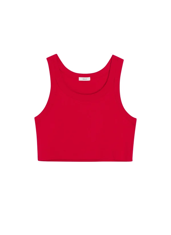 Women A.L.C. Tops | Tees & Tanks>Halsey Cropped Cotton Rib Tank