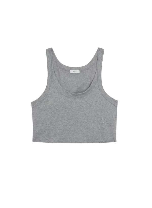 Women A.L.C. Tops | Tees & Tanks>Halsey Cropped Cotton Rib Tank