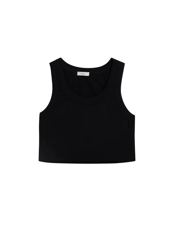 Women A.L.C. Tops | Tees & Tanks>Halsey Cropped Cotton Rib Tank