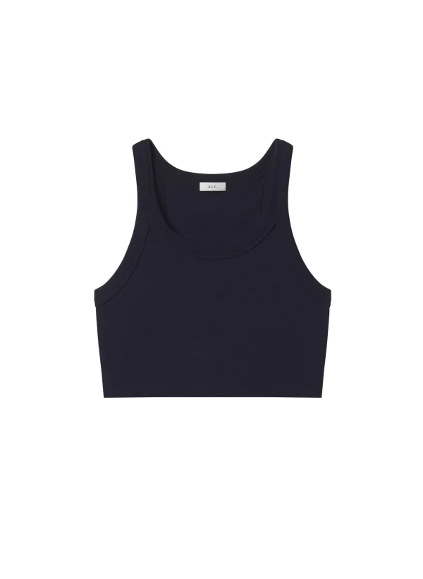 Women A.L.C. Tops | Tees & Tanks>Halsey Cropped Cotton Rib Tank