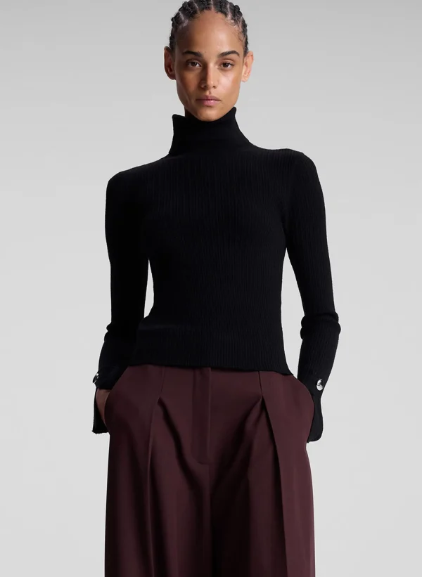 Women A.L.C. Tops | Knitwear>Jett Cable Knit Merino Turtleneck Top