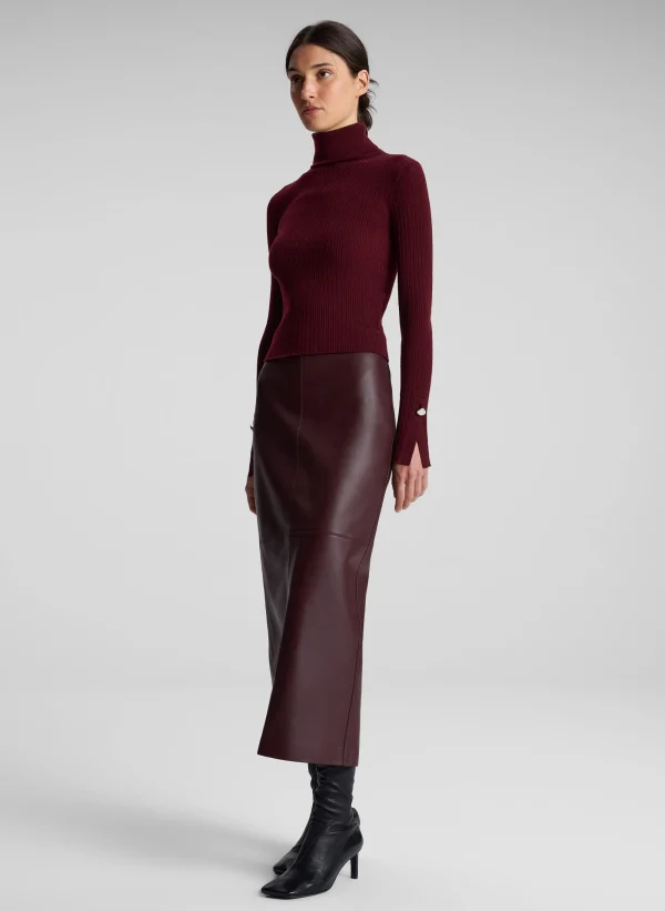 Women A.L.C. Tops | Knitwear>Jett Cable Knit Merino Turtleneck Top
