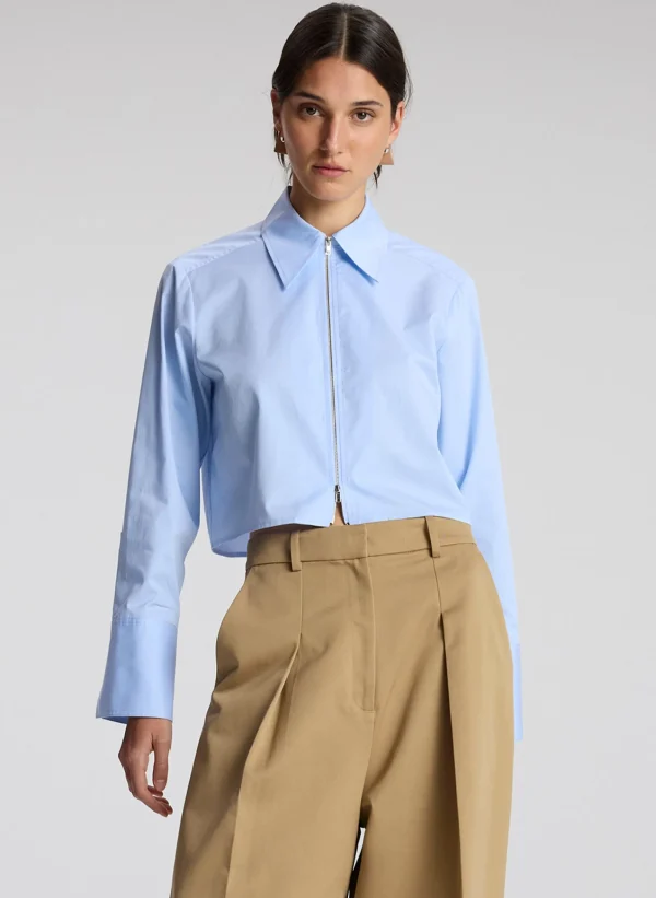 Women A.L.C. Tops>Jill Cotton Zip Top