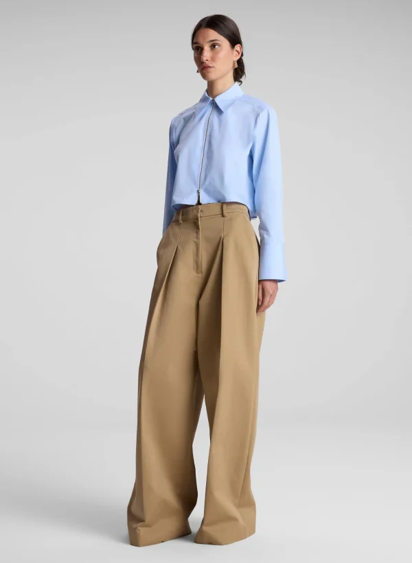 Women A.L.C. Tops>Jill Cotton Zip Top
