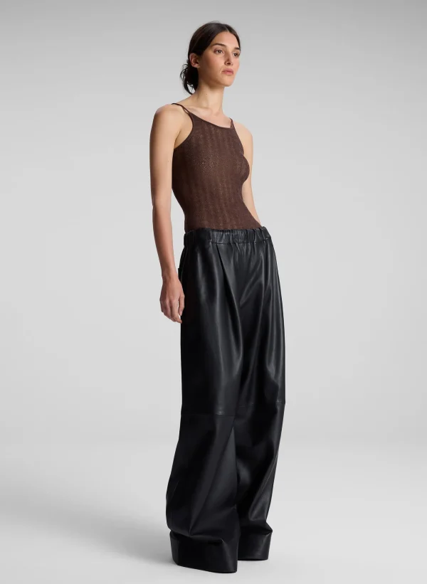 Women A.L.C. Bottoms>Jones Leather Wide Leg Pant