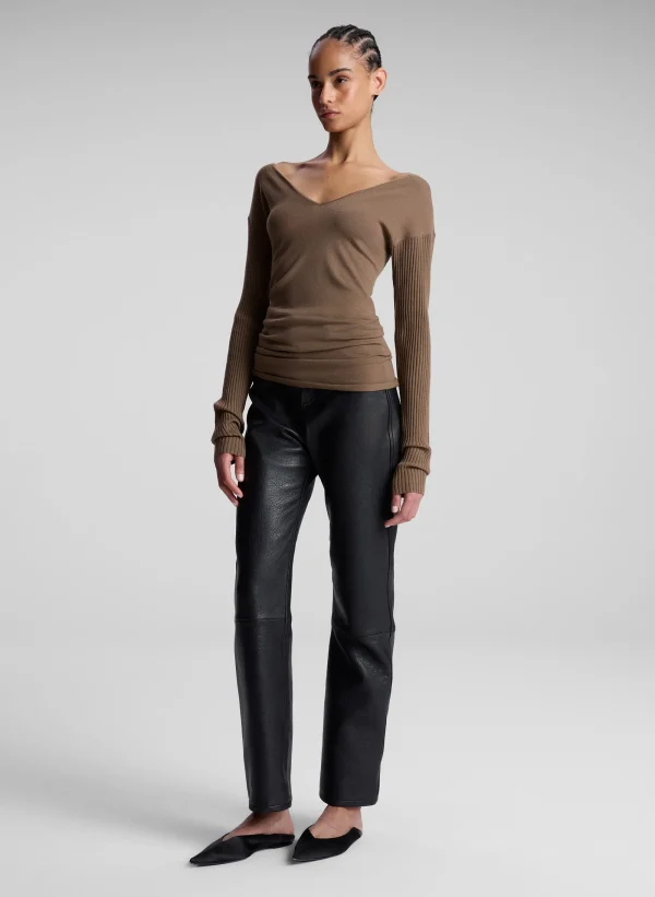 Women A.L.C. Tops | Knitwear>Keaton Ribbed Merino Top