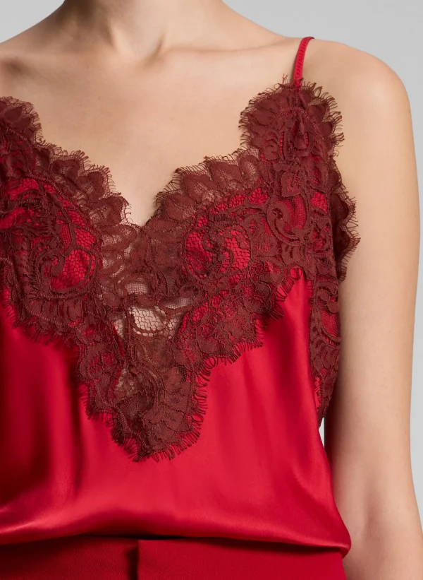 Women A.L.C. Tops | Tees & Tanks>Lennon Satin And Lace Camisole Top