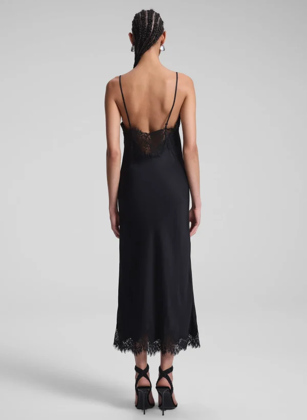 Women A.L.C. Dresses>Lennon Satin And Lace Midi Dress