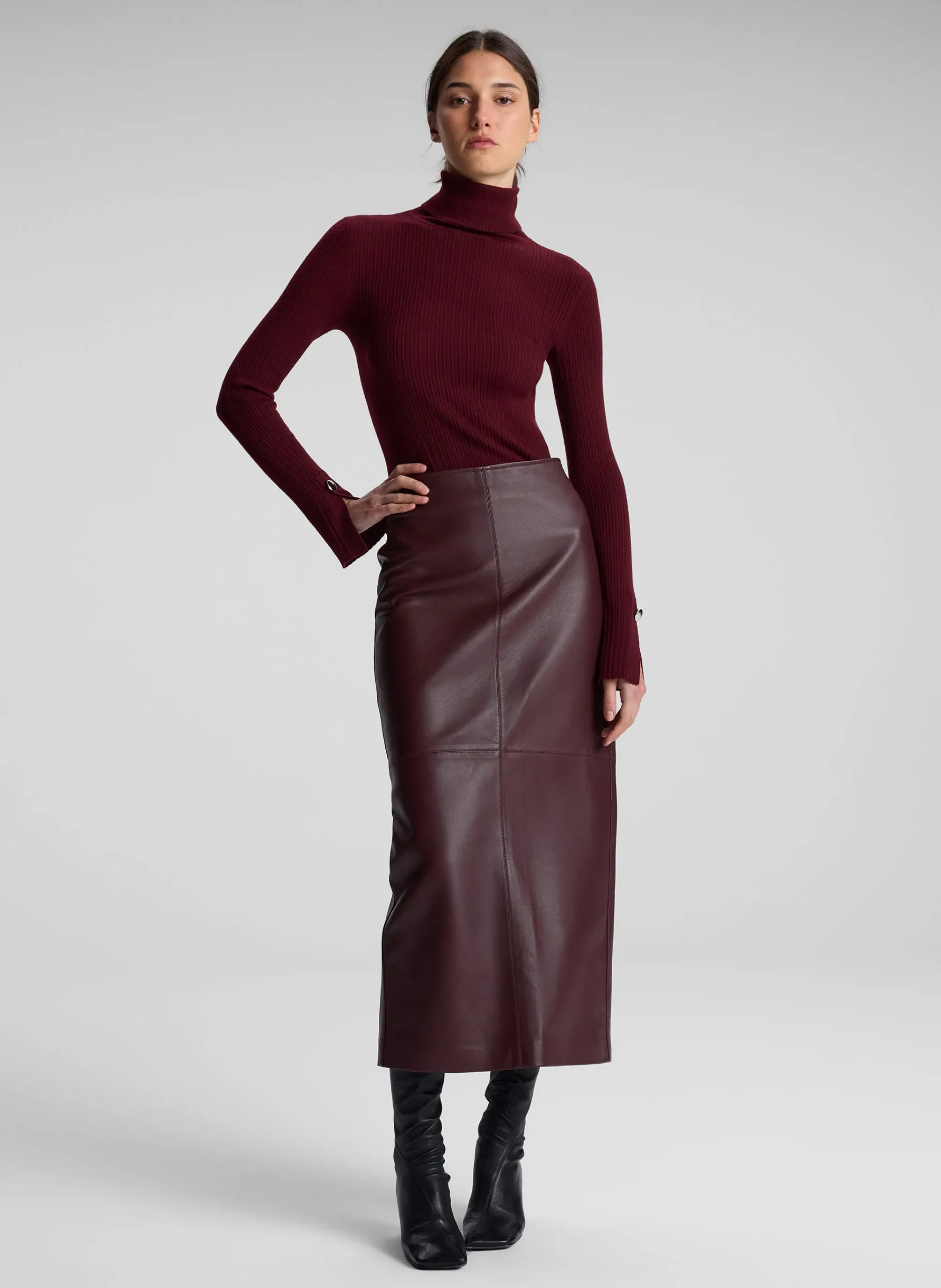marta_leather_midi_skirt_0-1.webp Women A.L.C. Bottoms | Skirts>Marta Leather Midi Skirt