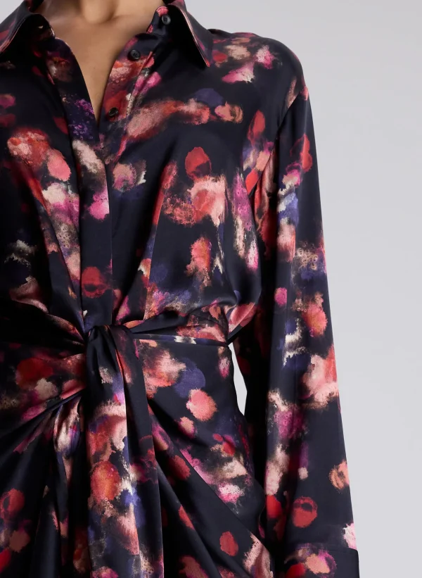 Women A.L.C. Dresses>Mia Stretch Silk Mini Shirtdress