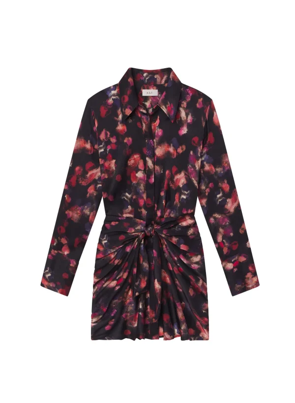 Women A.L.C. Dresses>Mia Stretch Silk Mini Shirtdress