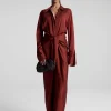 Women A.L.C. Dresses>Mila Satin Maxi Shirtdress